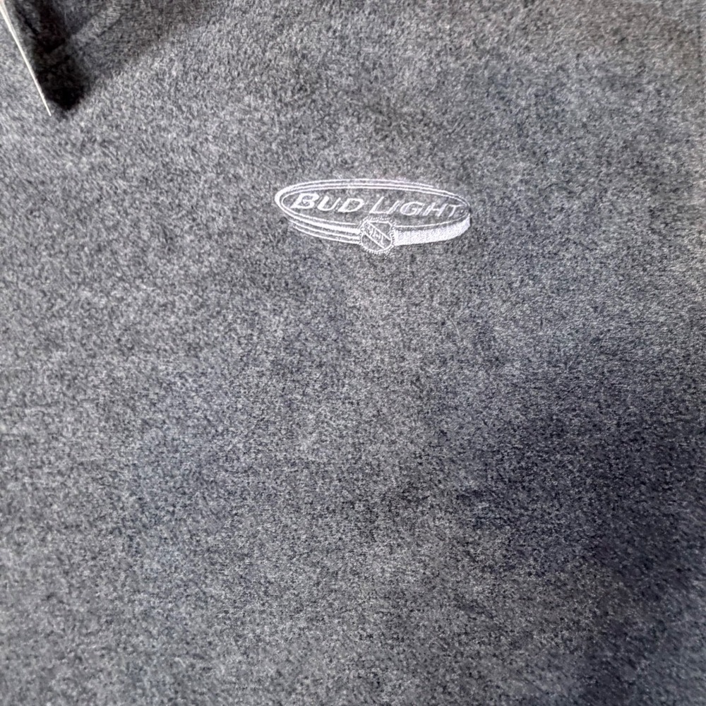 CCM Bud Light NHL Varsity Crew Fleece Sweatshirt Gray Mens Large Made In Canada - Picture 3 of 6